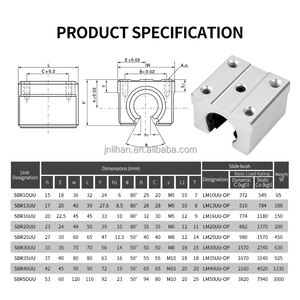 中国滑轨SBR10 SBR12 SBR16 SBR20直线导轨，带滑块圆轴直线导轨轴承 - Product Image 3