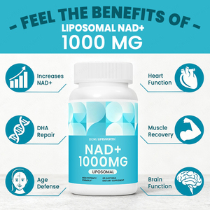 Kapsul Lifeworth NAD+ Liposomal Resveratrol, Pendukung Antioksidan untuk Kesehatan Seluler, Stamina, Penuaan Sehat, Bersertifikasi HACCP GMP - Product Image 4