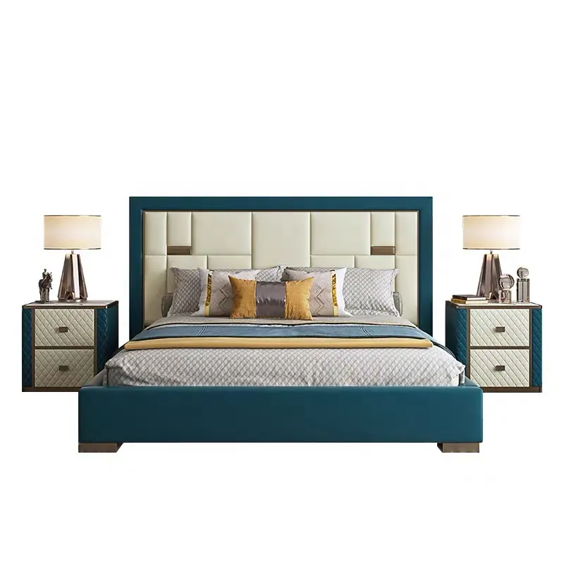Cabecero de madera maciza para adultos, modelos de cama doble de tamaño king, suave, acolchado, diseño simple, muestra elegante