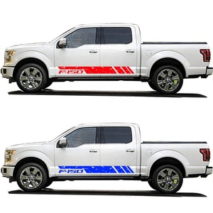 2個のカーステッカーレーシングスタイルの装飾的なサイドスカートストライプデカールキットラプター<span class=keywords><strong>F150</strong></span>用ビニールグラフィックデカール