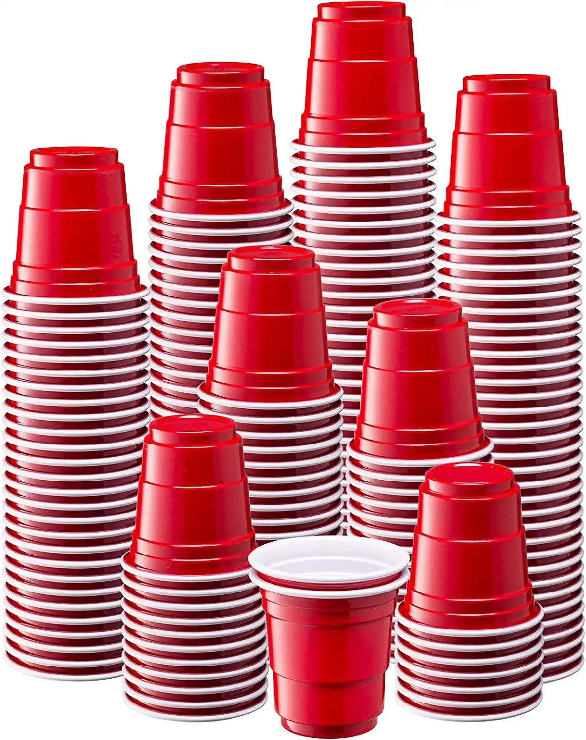 Comfort Pack-50 pièces rouge Mini verre à liqueur en plastique jetable 2 oz Jelly Shooting Cup Mini gobelets en plastique jetables