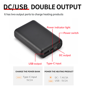 10000毫安时16000毫安时20000MAH毫安时DC 5V 7.4V 3A可充电USB A加热电池组电源组 - Product Image 6