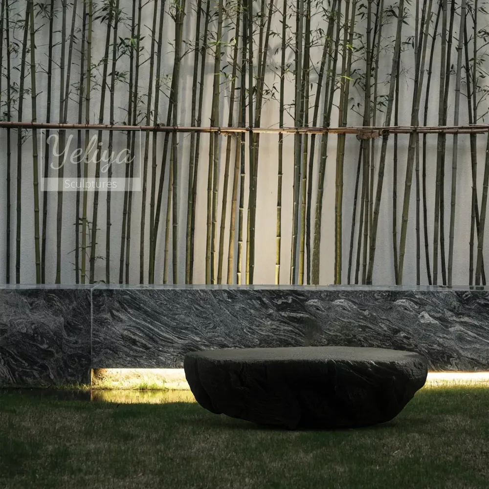 현대 현대 맞춤형 야외 정원 추상 장식 유리 섬유 돌 테이블 조각