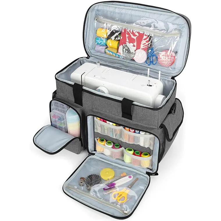 Sewing Machine Carrying Case and Universal Sewing Machine Accessories Carrying Tote Bag