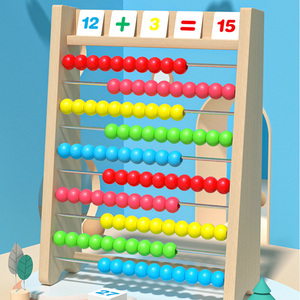 COMMIKI <strong>Counting</strong> Beads Numbers Toy Wire Computing Rack Digital Cognitive Toys Wooden Abacus Children Early Math Learning Toy - Product Image 2