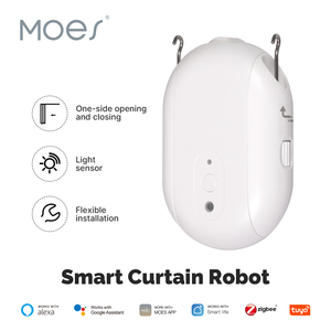 MOES Tuya <strong>ZigBee</strong> Smart Electric Curtain Robot Timing Auto Opener Closer Light <strong>Sensor</strong> App Remote <strong>Control</strong> - Product Image 2