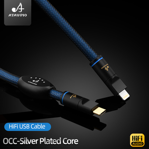 Hi-end USB Audio Cable OCC Silver-plated Conductors Double Shielding USB C to B Data Cable for <strong>Computer</strong> Laptop <strong>Decoder</strong>