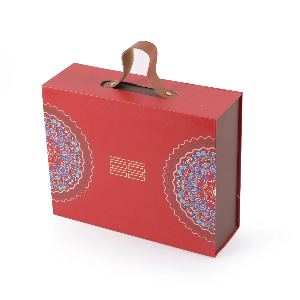China fabricante personalizado livro decorativo caixas moldadas cor vermelha estilo chinês caixas de presente por atacado com tampa magnética