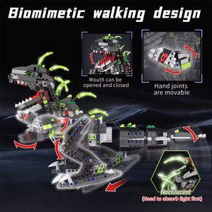 Juguete de dinosaurio controlado por aplicación ensamblar juguete DIY 2 en 1 Kit de ciencia STEM para niños programación bloques de construcción Robots