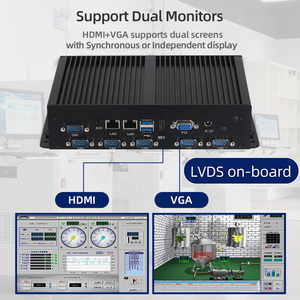 Fanless Industrial <strong>Computer</strong> Core I3 I5 I7 6300U 7500U J1900 6COM RS232 RS485 LVDS 4G Lte IoT Linux Ubuntu Mini PC - Product Image 3