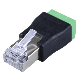 Factory Ethernet <strong>RJ45</strong> 8P8C Male 3 Pin Screw Terminal <strong>RJ45</strong> RS485 Network Converter Adapter Green Terminals Connector Accessories - Product Image 4