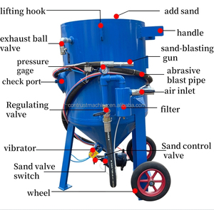 2025 taşınabilir pas kaldırma kumlama ekipmanları pot vakum kum medya kumlama makinesi aşındırıcı kumlama tankı tozsuz Blaster - Product Image 5