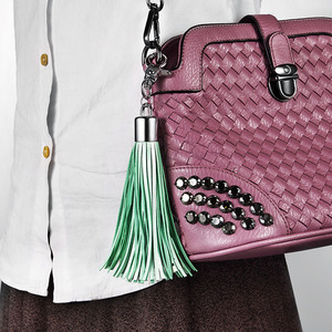 Hot Selling <strong>2</strong> <strong>in</strong> <strong>1</strong> &amp; 3 <strong>in</strong> <strong>1</strong> PU Leather Tassel Keychain with USB Charger Cable Nylon Jacket for IOS Devices and Computers - Product Image 4