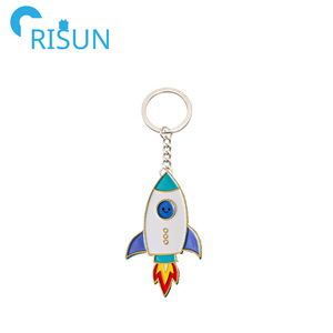 Wholesale Rocket Planet <strong>Rainbow</strong> Keychain Custom Logo <strong>Go</strong> to Space Retro Rocket Soft Hard Enamel Keychains Keyring - Product Image 4