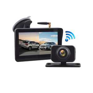 Sistema de visión trasera de cámara de respaldo de coche inalámbrico AI 2 canales pantalla dividida de 5 pulgadas - Product Image 1
