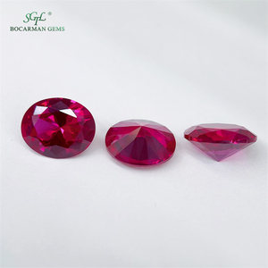 Rubino sintetico resistente alle alte temperature ovale 5 # gemme di rubino rosa sintetico pietra sciolta - Product Image 4