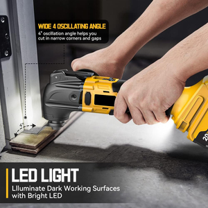 Herramienta oscilante inalámbrica para batería Dewalt 20V, herramienta de motor sin escobillas de 6 velocidades variables, kit de multiherramienta oscilante - Product Image 6