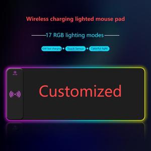 Wireless Charging Gaming Mouse Pad with RGB Light 15W Fast Charging Dazzle Color Oversized <strong>Keyboard</strong> Lock Edge Table Mat - Product Image 4