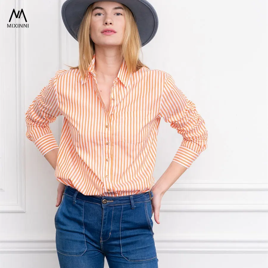 MXN TBS10 Tops de mujer, camisa de manga larga de color sólido, tops de manga larga para mujer, ropa de primavera y otoño para mujer