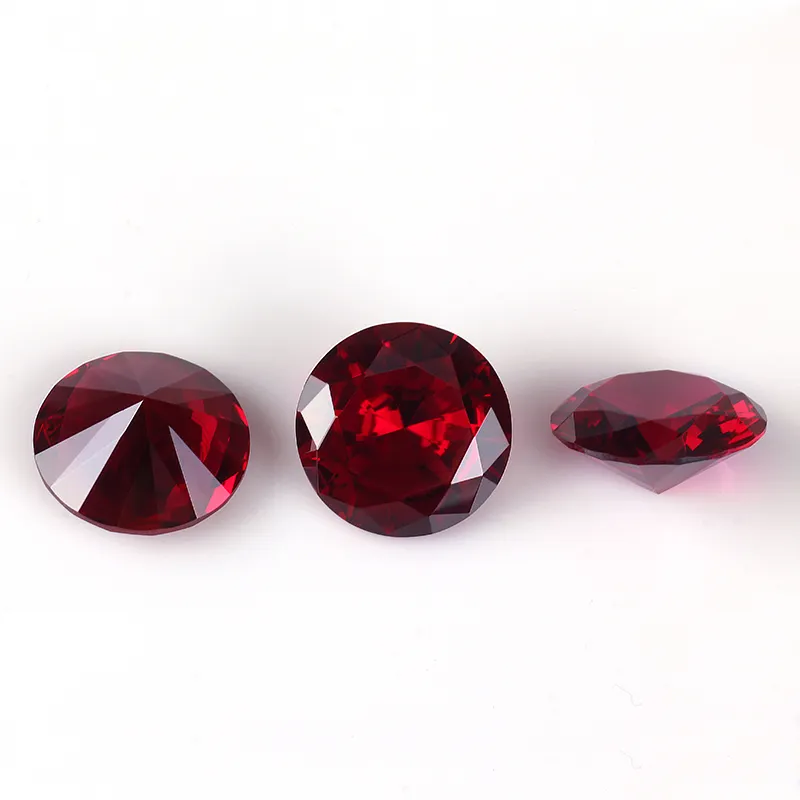 Starsgem rotondo taglio brillante pietra sintetica 5 # rosso rubino corindone laboratorio creato pietra sciolta