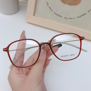 กรอบไทเทเนียม Bq2505New น้ำหนักเบาครึ่งกรอบแว่นตาแฟชั่นวินเทจ - Product Image 2