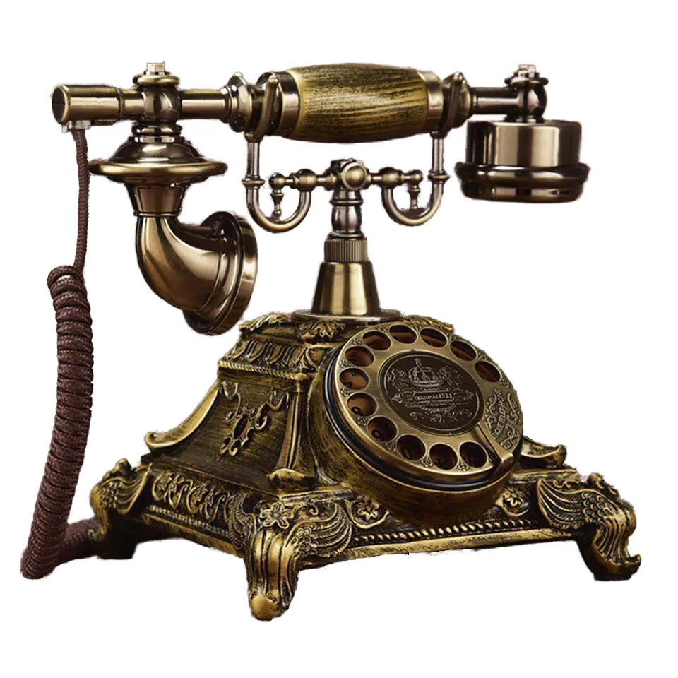 Vintage Antike Telefon mit Rotationstaste Bronze Hochzeit Gästebuch Tonträger Telefon für besondere Anlässe