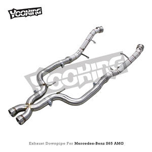 スーパースポーツXパイプ排気ダウンパイプメルセデスベンツS65 AMG W222 V12 <span class=keywords><strong>6.0</strong></span> 2014-2019ターボダウンパイプヒートシールド排気ヘッダー用