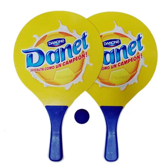 Precio de fábrica buena calidad MDF de raqueta de playa paleta de madera de logotipo de impresión personalizado playa raquetas de tenis