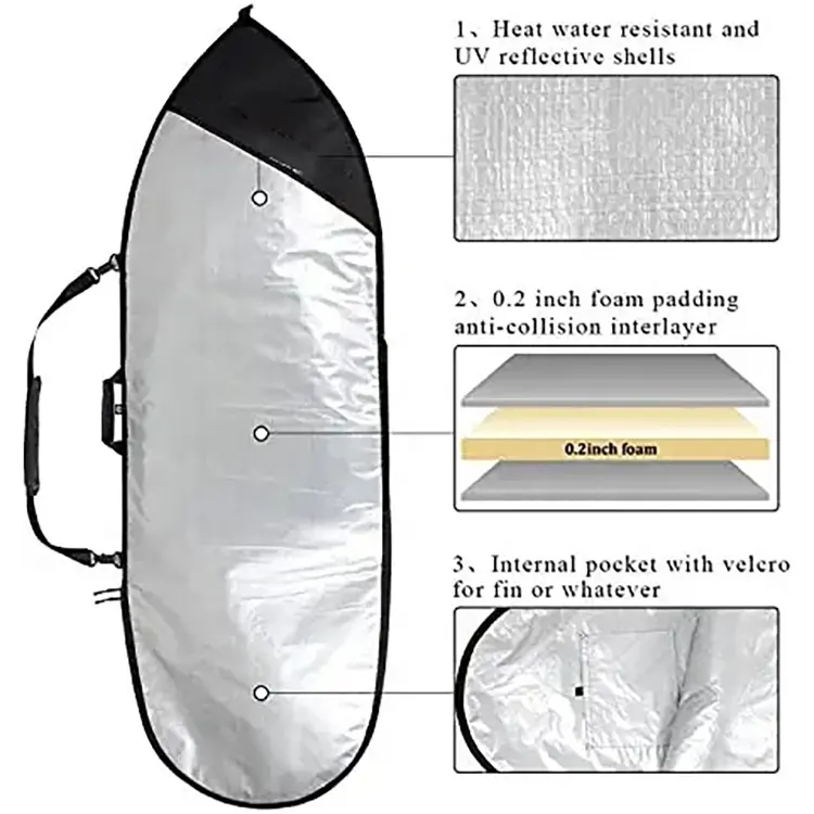 서핑 보드 가방, 프리미엄 서핑 보드 운반 가방 및 커버 야외 여행, Longboard 및 shortboard에 대한 최대 보호