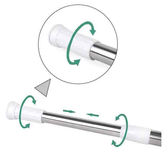 사용자 정의 크기/컬러 샤워 커튼봉 텔레스코픽 욕실 커튼봉 조정 가능한 커튼봉 욕실 용