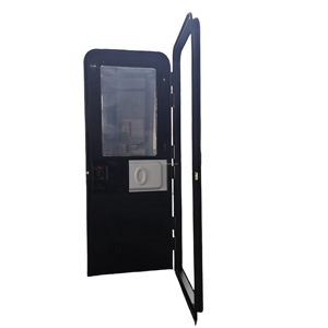 Porta d'ingresso del rimorchio per Camper in alluminio per porta tutta nera con finestra della porta fissa della porta