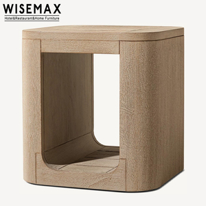 WISEMAX FURNITURE Nordic Style Teak Wood Furniture Dining Table Sofa Set Natural <strong>Round</strong> Table for Balcony <strong>Patio</strong> - Product Image 3