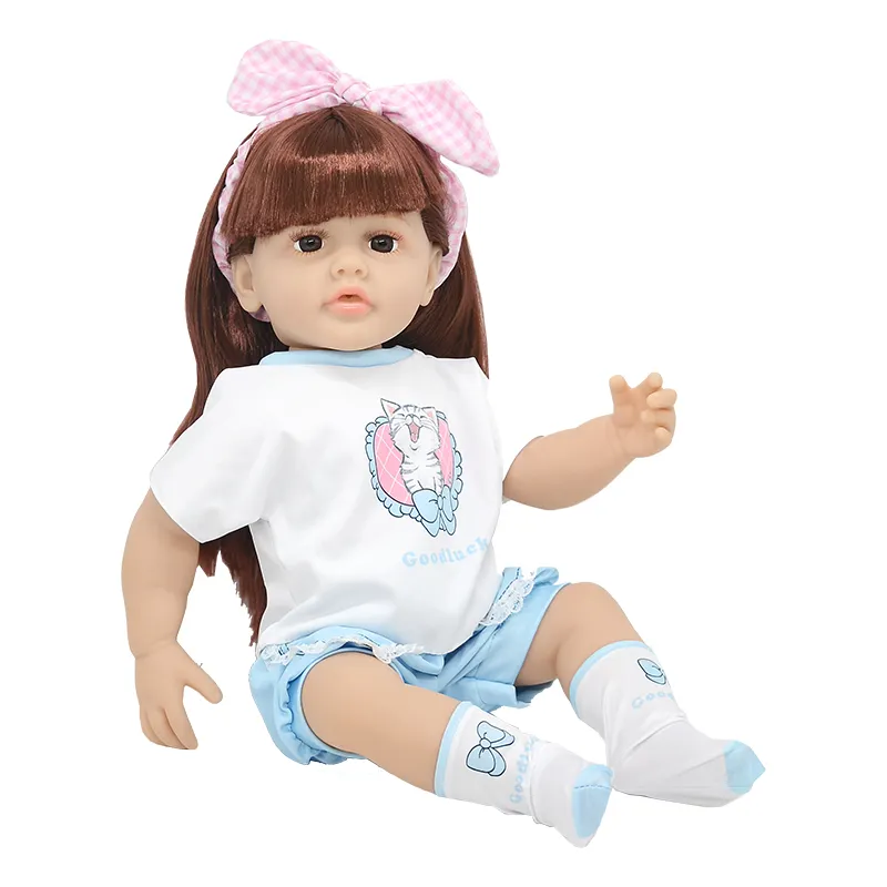 55 cm Reborn Baby Dolls-Silicone souple de 22 pouces pour un réalisme extrême dans les cadeaux de fille de jeu