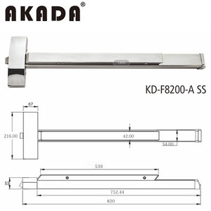 Akada 2024 Ce <span class=keywords><strong>Ul</strong></span> ANSI Đẩy Thanh Khẩn Cấp 304 Thép Không Gỉ Đẩy Xử Lý <span class=keywords><strong>Panic</strong></span> Thoát Cháy Cửa Thiết Bị <span class=keywords><strong>Panic</strong></span> Thanh - Product Image 3