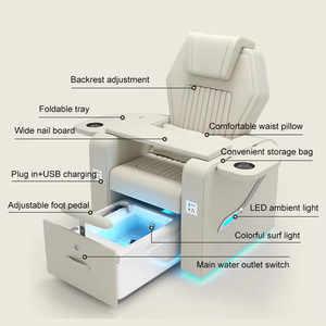 Profesyonel tırnak salonu Spa hiçbir sıhhi tesisat lüks küçük pembe deri taşınabilir geri çekilebilir pedikür sandalyeler ile masaj - Product Image 3