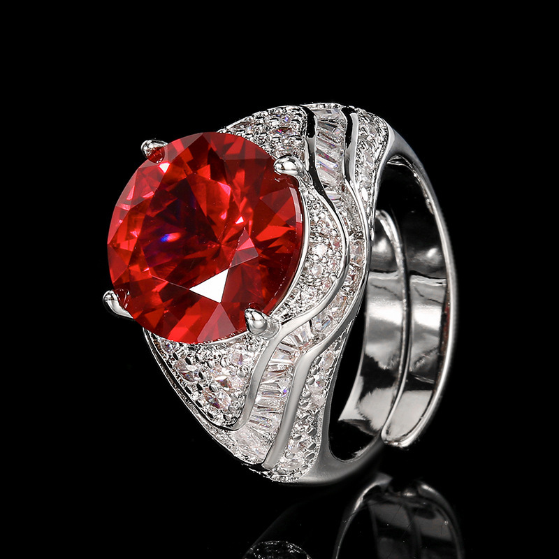 adjustable size Red corundum ring