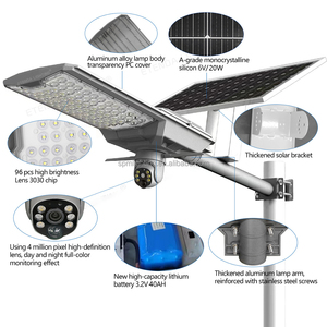 Cámara CCTV 4G Wifi 4MP Monitor solar inalámbrico para exteriores Luz de calle con sensor de movimiento y visión nocturna - Product Image 5