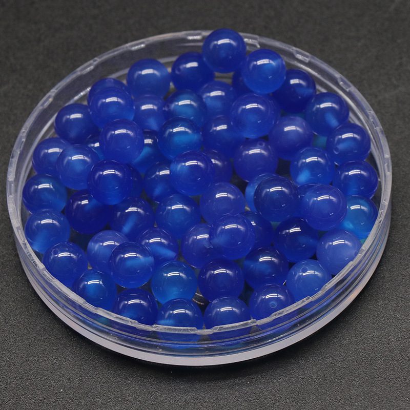 Agata blu da 8 mm con mezzo foro - pezzo singolo