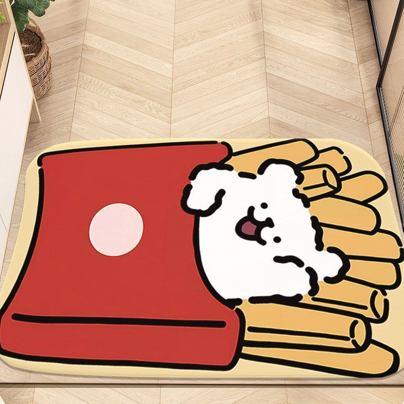 Lying down French fries dog
