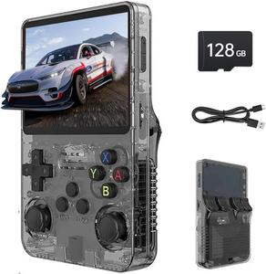 R36S R36s ของแท้เกมมือถือแบบย้อนยุคระบบ arkos สามารถใช้แฟลชระบบ Rocknix ขนาด3.5นิ้ว IPS screenpocket เครื่องเล่นวิดีโอขนาด128GB - Product Image 1