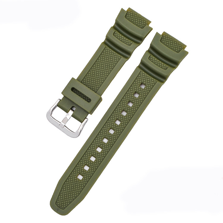 Hebilla plateada verde militar de color sólido.