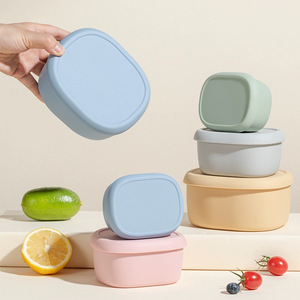 LifeTop Recipientes de anidación reutilizables con tapas de silicona para almacenamiento de alimentos Lunch Bento Box Set de 3 Snack Box 6,7 oz, 10oz, 20oz - Product Image 2