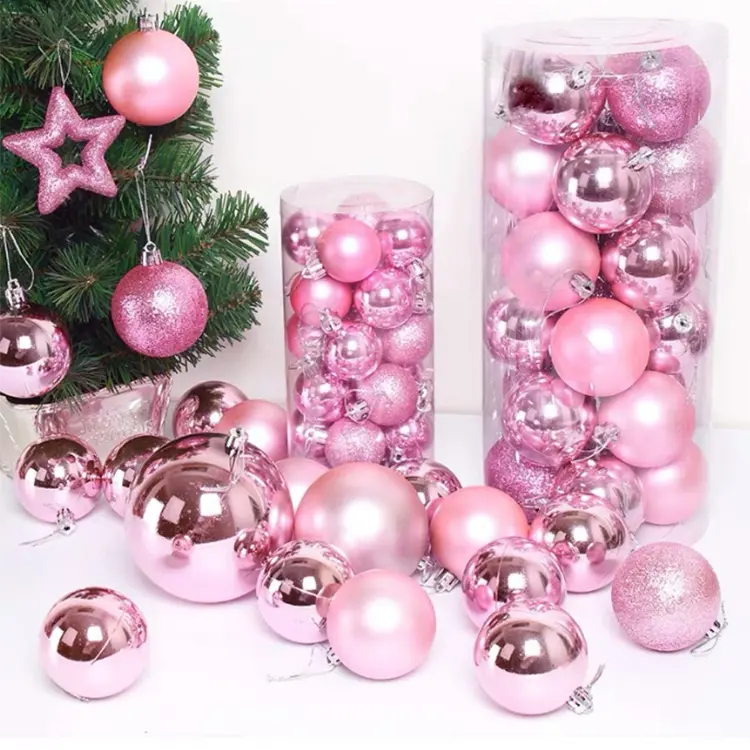 Bolas colgantes decorativas de plástico para decoración navideña, adornos de bolas de plástico para decoración del hogar, regalo de Año Nuevo y Navidad