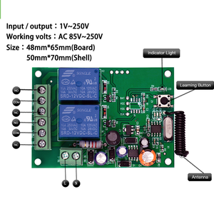 433MhzユニバーサルワイヤレスリモートコントロールスイッチAC85V110V 220V1CHリレーレシーバーモジュールRF433Mhzリモートコントロール - Product Image 3