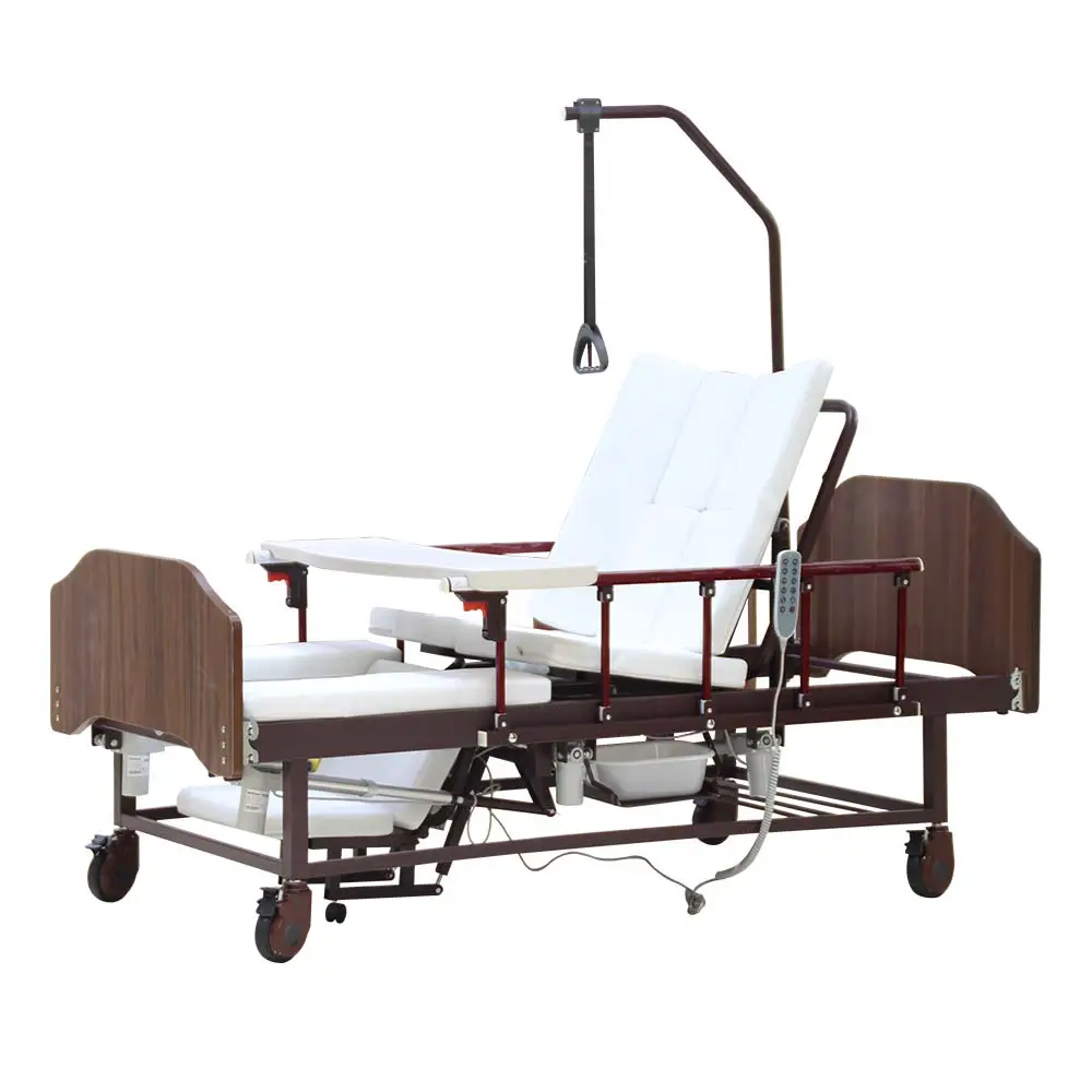 سرير مستشفى كهربائي إلكتروني متعدد الوظائف مزود بمرحاض