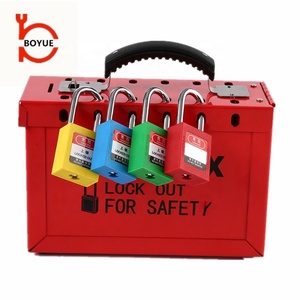 Güvenlik çelik elektrik tagout taşınabilir kilitleme kutusu kiti grup kilit kutusu ana tuşları ile - Product Image 1