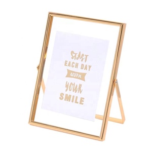 Simple Modern 0.7cm Thickness Heavy 2 Sides Glass Metal Hanging Picture <strong>Frame</strong> - Product Image 2