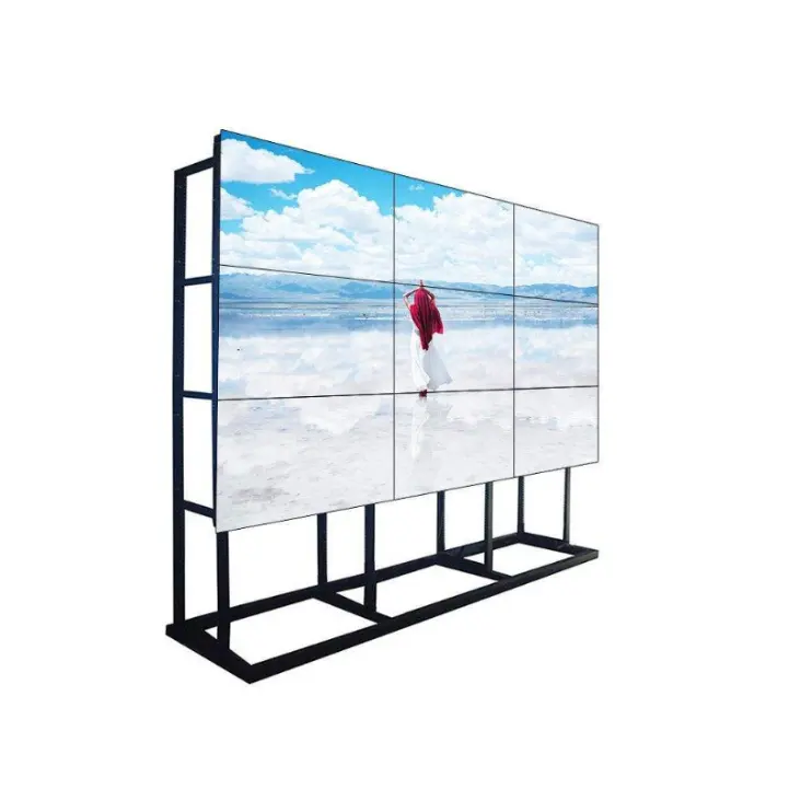 Ultra Thin Seamless Bezel TV DID LCD Video Wall IPS Technology Free Splicing Display 55 Inch Panel Floor Standing with Bracket