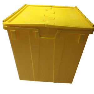 400*300*260 MM Contentor plástico de empilhamento resistente das caixas de transporte com tampas para a água e o alimento