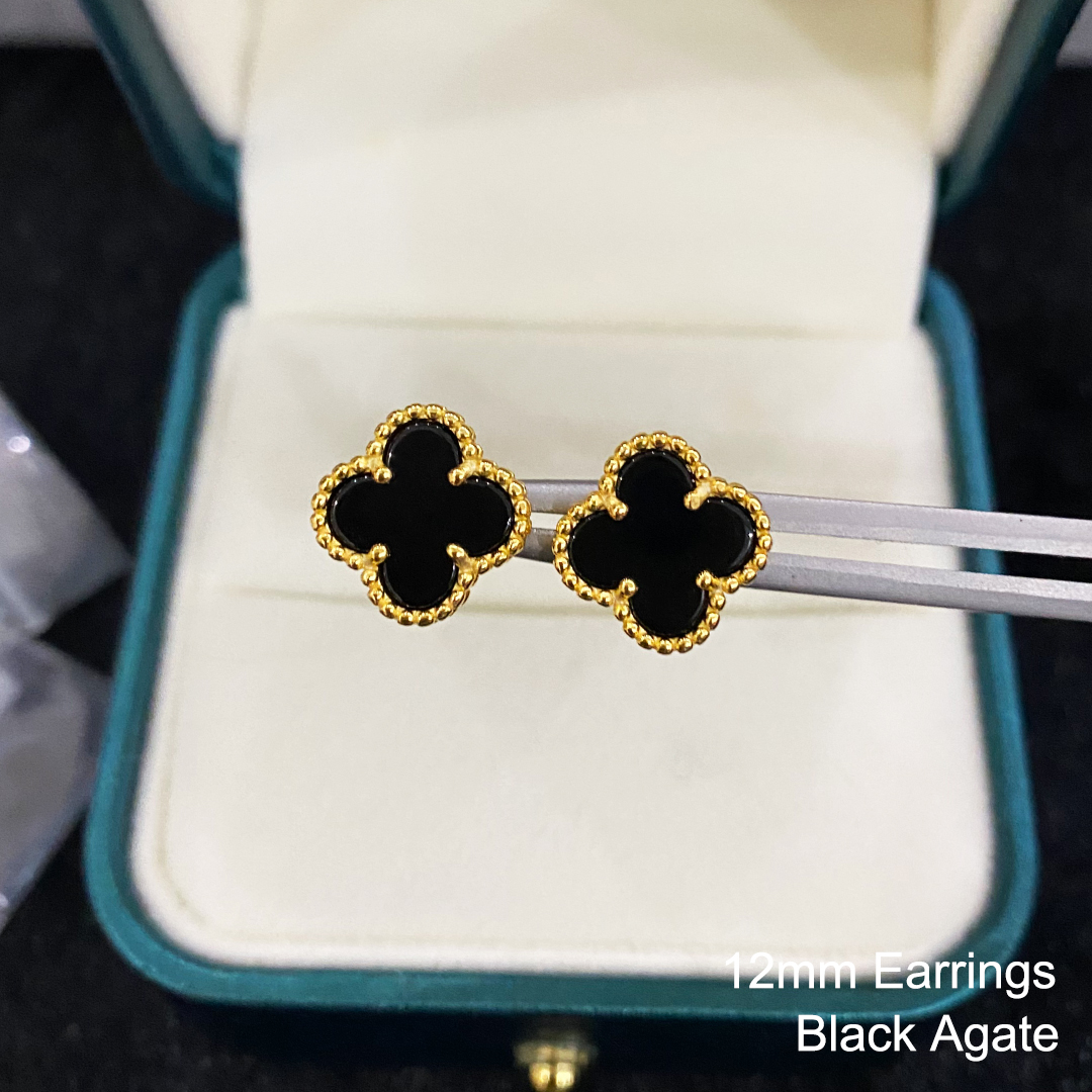 Earrings-18K Gold-Black